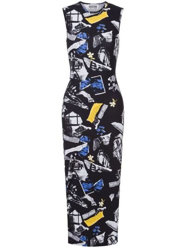 Robe mi-longue à imprimé graphique - MOSCHINO JEANS - Modalova
