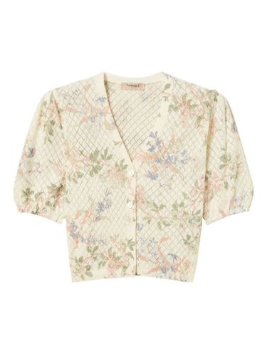 Cardigan à fleurs en jacquard - TWINSET - Modalova
