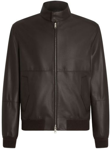 Zegna veste bomber en cuir - Marron - Zegna - Modalova