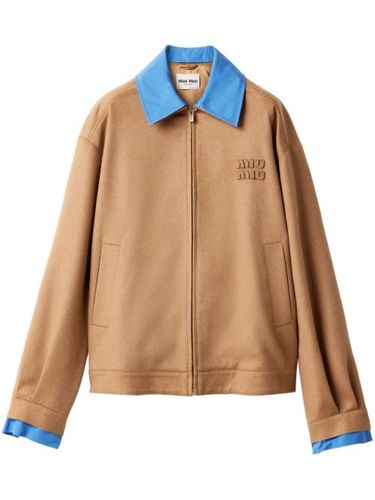 Veste bomber à logo appliqué - Miu Miu - Modalova