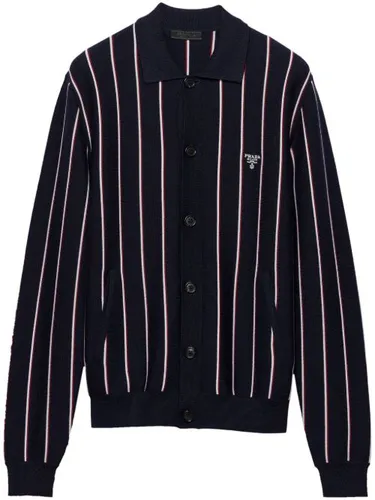 Cardigan en laine rayures - Prada - Modalova