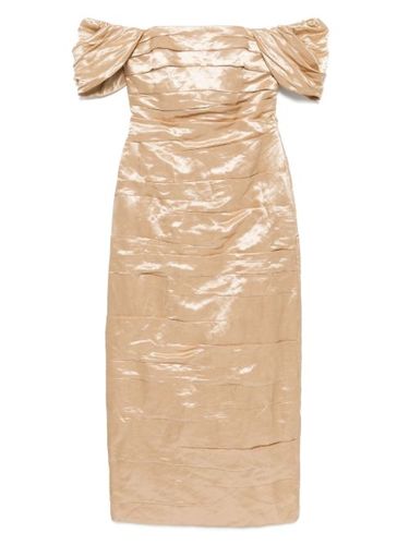Aje robe mi-longue à fronces - Or - Aje - Modalova