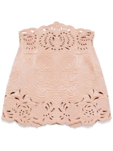 Robe mi-longue à fleurs brodées - Ermanno Scervino - Modalova