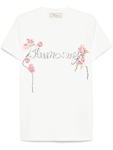 T-shirt à logo strassé - Blumarine - Modalova