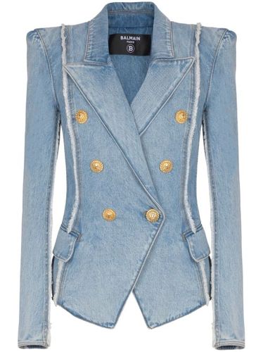 Veste en jean à bords francs - Balmain - Modalova