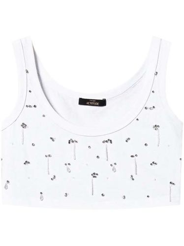 Haut brodé à coupe crop - TWINSET - Modalova