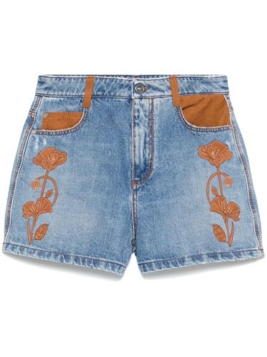 Short en jean à fleurs - Ermanno Scervino - Modalova