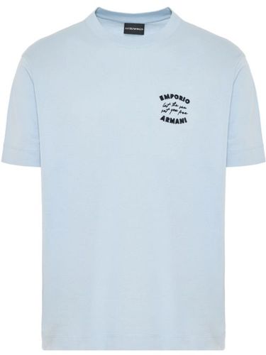 T-shirt à logo brodé - Emporio Armani - Modalova