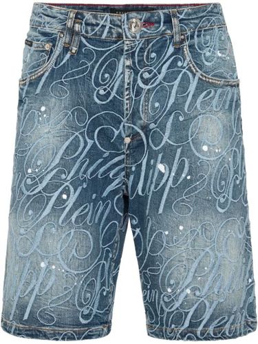 Short en jean à logo imprimé - Philipp Plein - Modalova