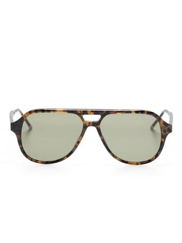 Lunettes de soleil à effet écailles de tortue - Thom Browne Eyewear - Modalova