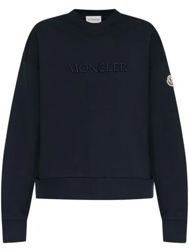 Moncler sweat à logo brodé - Bleu - Moncler - Modalova