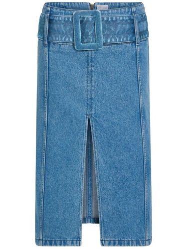 Jupe mi-longue en jean à taille ceinturée - Patou - Modalova