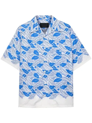 Chemise en coton à manches courtes - Prada - Modalova