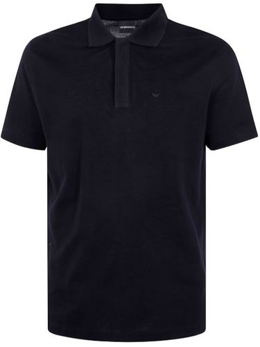 Polo en coton à logo brodé - Emporio Armani - Modalova