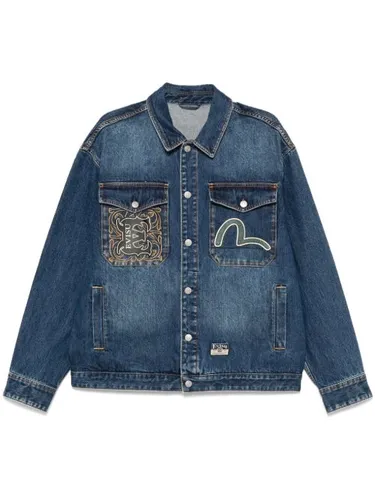 Veste en jean à broderies - EVISU - Modalova