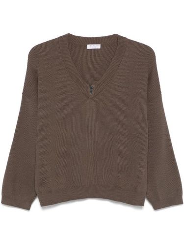 Pull en maille nervurée - Brunello Cucinelli - Modalova