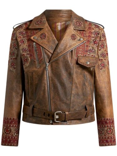 ETRO veste de moto en cuir - Marron - ETRO - Modalova