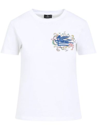 T-shirt à logo Pegaso brodé en coton - ETRO - Modalova