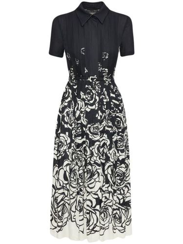 Robe mi-longue à roses imprimées - Oscar de la Renta - Modalova