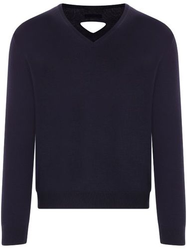 Prada pull en laine à col v - Bleu - Prada - Modalova