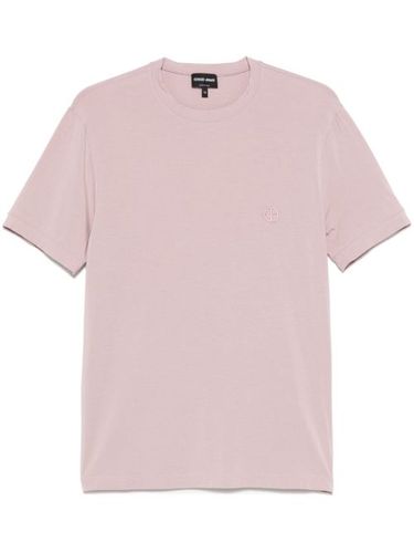 T-shirt à logo brodé - Giorgio Armani - Modalova
