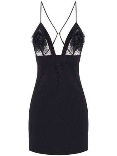 Robe courte à fleurs appliquées - Elisabetta Franchi - Modalova