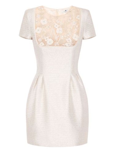 Robe courte à fleurs brodées - Elisabetta Franchi - Modalova