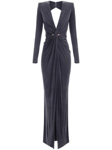 Robe mi-longue à détails drapés - Elisabetta Franchi - Modalova