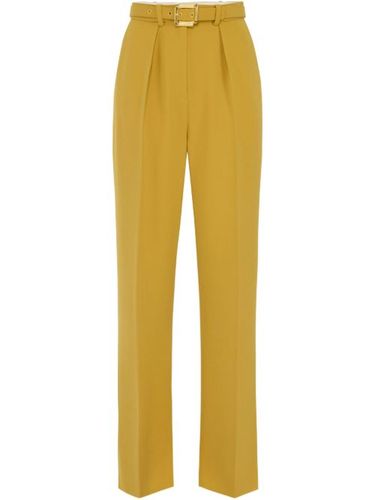 Pantalon en crêpe à taille ceinturée - Elisabetta Franchi - Modalova