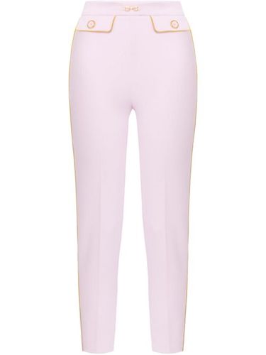 Pantalon slim en crêpe à liserés contrastants - Elisabetta Franchi - Modalova