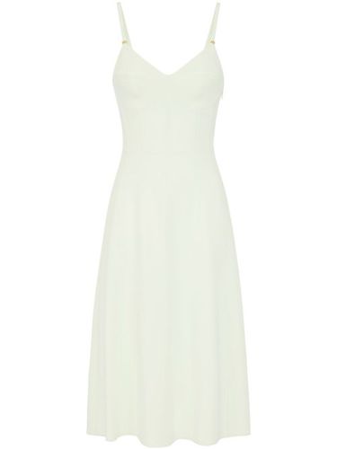 Robe mi-longue en crêpe à détail de laçage - Elisabetta Franchi - Modalova