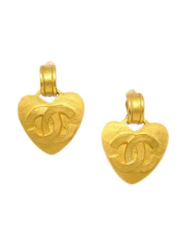 Boucles d'oreilles cœur à fermoir clip (1995) - CHANEL Pre-Owned - Modalova