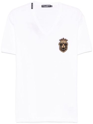 T-shirt à motif héraldique brodé - Dolce & Gabbana - Modalova