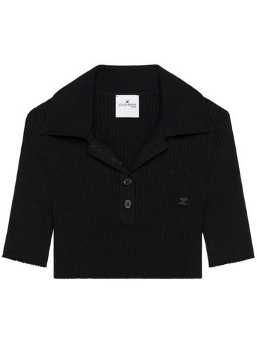 Polo crop en maille - Courrèges - Modalova
