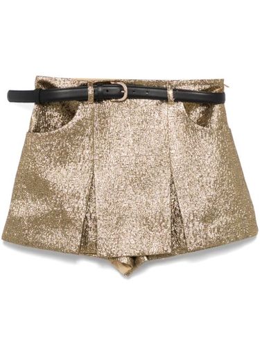 Jupe-short à motif métallisé en jacquard - Self-Portrait - Modalova