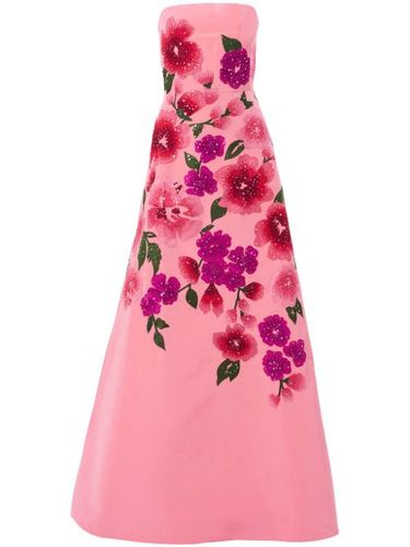 Robe longue évasée à fleurs brodées - Carolina Herrera - Modalova