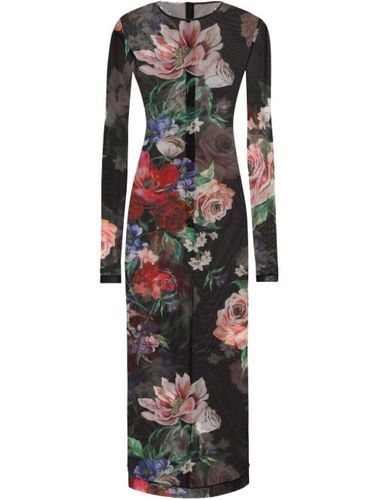 Robe mi-longue à fleurs - Dolce & Gabbana - Modalova