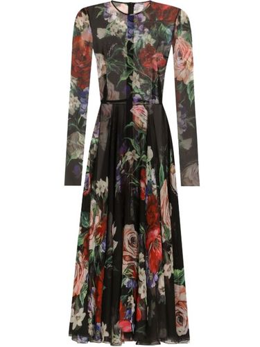 Robe mi-longue à fleurs - Dolce & Gabbana - Modalova