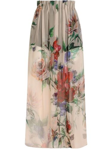 Jupe mi-longue à fleurs - Dolce & Gabbana - Modalova