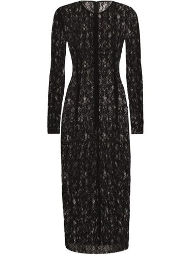 Robe mi-longue à fleurs en dentelle - Dolce & Gabbana - Modalova