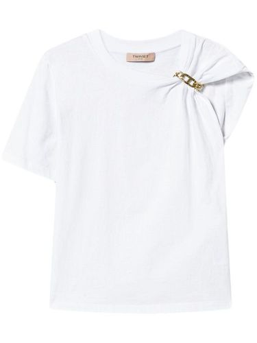 T-shirt à détail de chaîne - TWINSET - Modalova