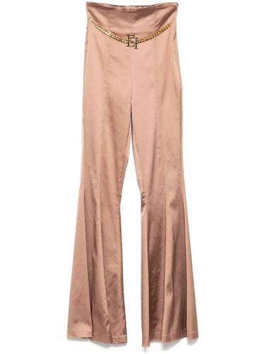 Pantalon en satin à coupe évasée - Elisabetta Franchi - Modalova