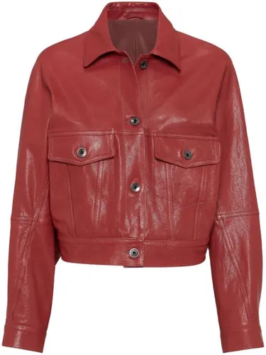 Veste crop en cuir - Brunello Cucinelli - Modalova