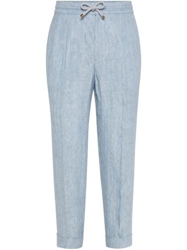 Pantalon en lin plissé - Brunello Cucinelli - Modalova