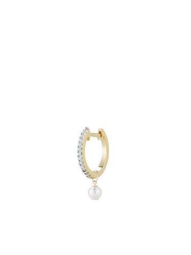 Boucle d'oreille en 14ct à perles et pavée de diamants - Mateo - Modalova