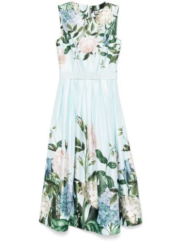 Robe mi-longue en taffetas à fleurs - NISSA - Modalova