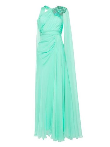 Robe longue en chiffon à ornements de perles - Zuhair Murad - Modalova