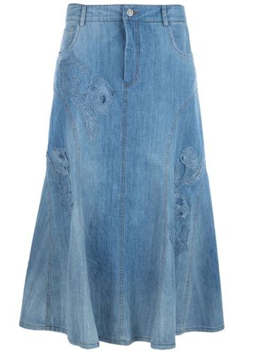 Jupe mi-longue évasée en jean - Ermanno Scervino - Modalova
