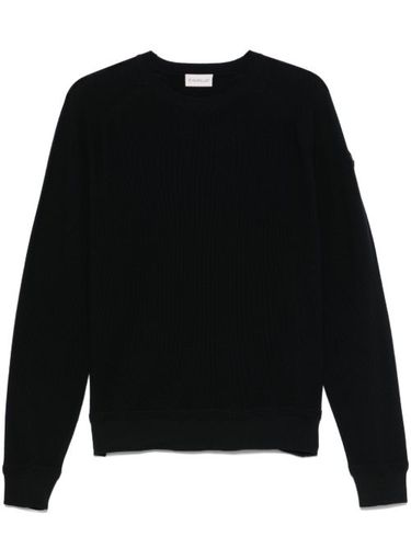 Moncler pull à patch logo - Bleu - Moncler - Modalova