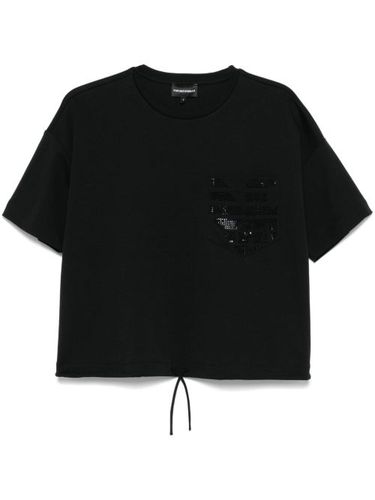 T-shirt à logo strassé - Emporio Armani - Modalova